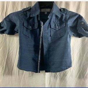 Pd&c Girls Blue Button-Down Shirt Size 4T